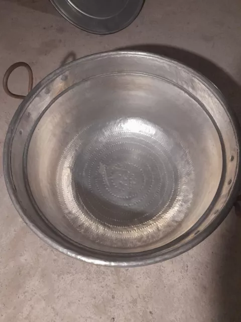 Antigua Olla Caldero Cobre Forjado Con Tapa Primero '900 Estanque Quadara