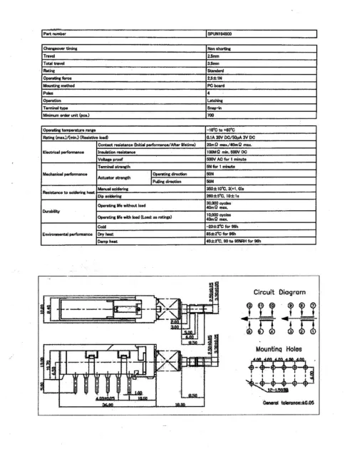 Push Button Switch Repair Kit for Pioneer SG-9 and SG-9800 3