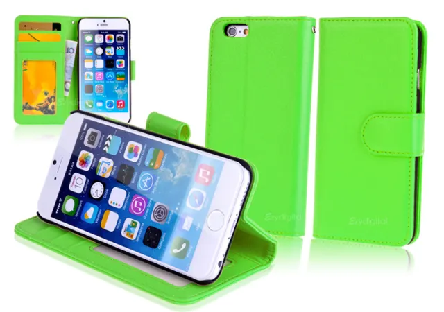 GREEN Premium New Wallet Leather Case Cover For 5.5" iPhone 6 Plus
