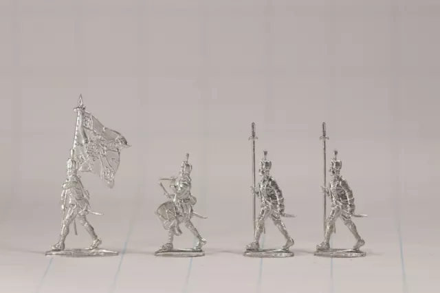 Preußische Musketiere, vorgehend | 13 Zinnfiguren | bemalte Zinnsoldaten