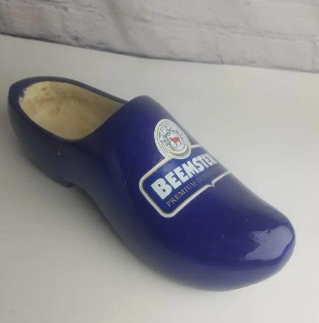 Beemster Premium Dutch Cheese Promotional Painted Blue Wooden Clog Display 14"