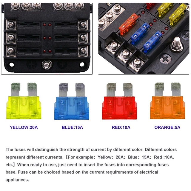 EMagTech 2-Wege Flachsicherungskasten - 6V 12V 24V Mit 30A Sicherungen Für Auto & Boot