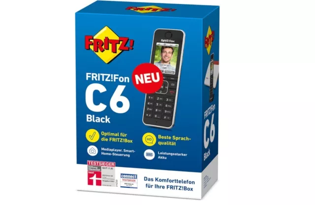 Marchand: AVM Fritz!Fon C6 Noir Dect-Komforttelefon - Bien + Tva Facture