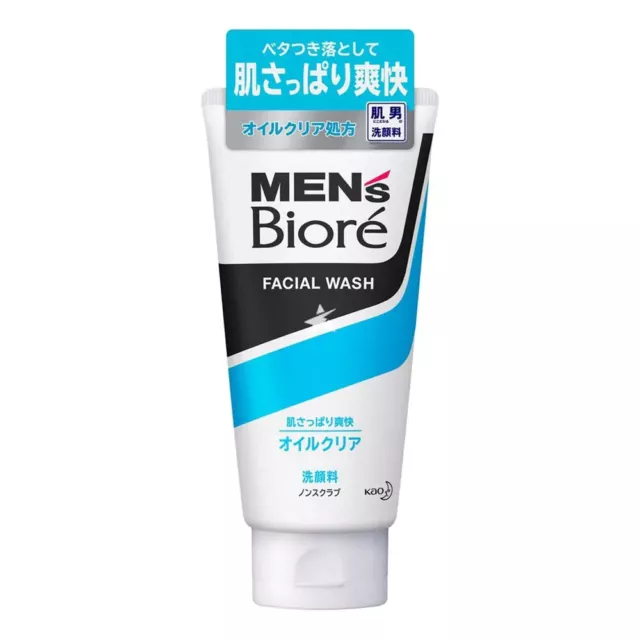 Kao Biore Men's Facial Wash Foam Clear Oil from Japan Face Wash Cleanser 130g