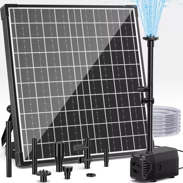 Pompa Solare per Laghetto, 35 W, Fontana Solare per Esterni, 6000 L/H, Pompa Sol