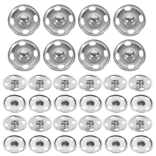 Kit 120 Boutons-Pression Métal 12.5mm - 4 Couleurs (Or, Argent, Bronze, Noir) + Outils - 7