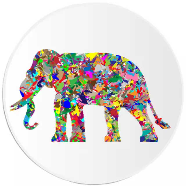 Rainbow Elephant - 25 Pack Circle Stickers 3 Inch