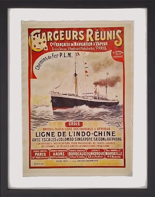 Poster Publicitaire Vintage – Chargeurs Réunis Indochine – Reproduction