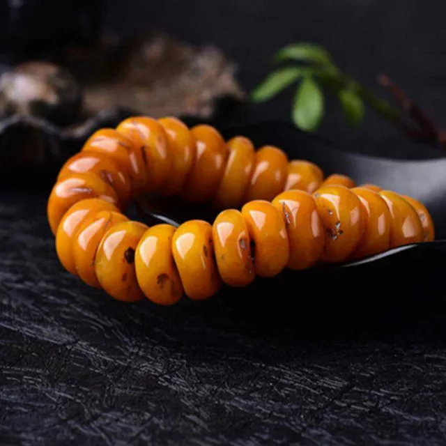 Elegant Genuine Baltic Amber Men's Bracelet Gemstone Healing Taseel Chain