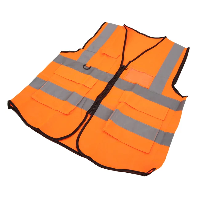 (Rosso-Arancio) Gilet Riflettente Di Sicurezza Gilet Di Sicurezza Ad