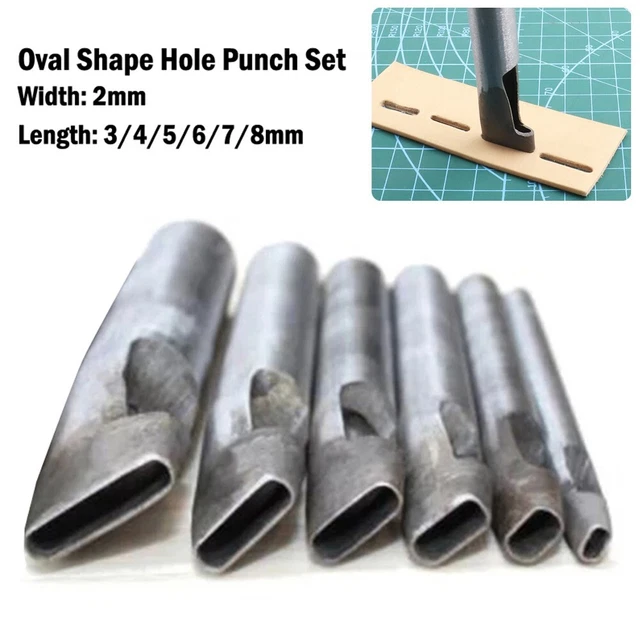 Hollow Punchs the Perfect In pelle Tool per fai da te 6 pz Set Forma Ovale 2 mm