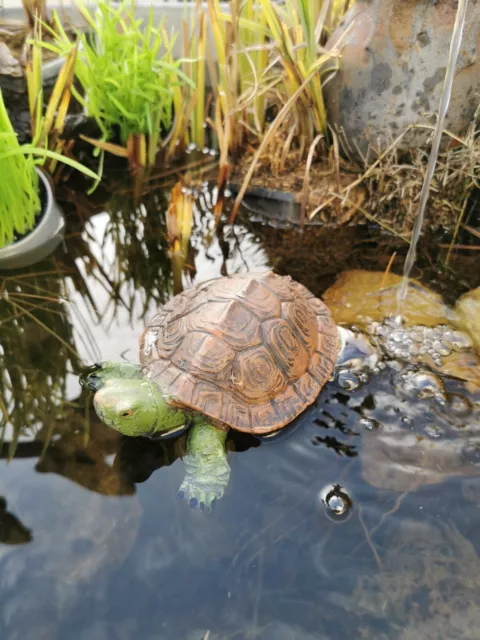 Schwimm Schildkröte Teich Brunnen Garten Deko Schwimmschildkröte  Schwimmtier