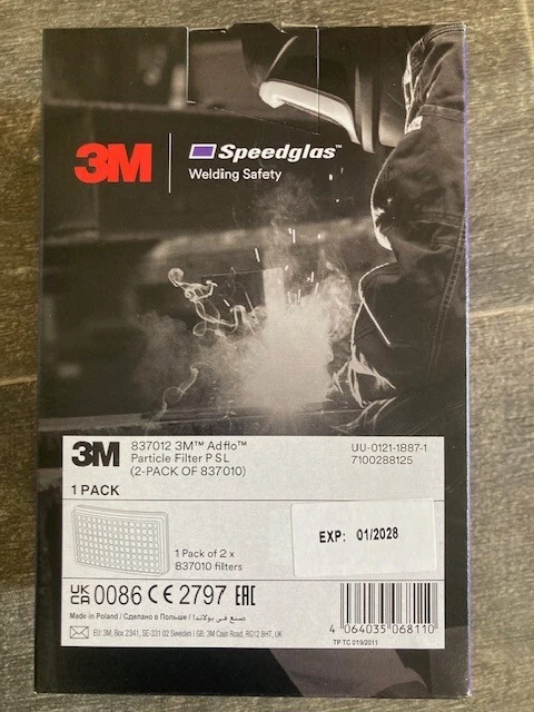 3M 837012 Adflo filtro antiparticolato P SL (2 confezione da 837010) vetro speed scadenza 01/2028