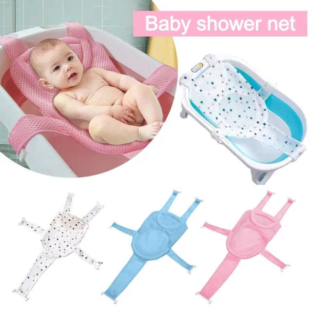 Foldable Baby Bath Net Mat Adjustable Shower Cradle Bed Seat