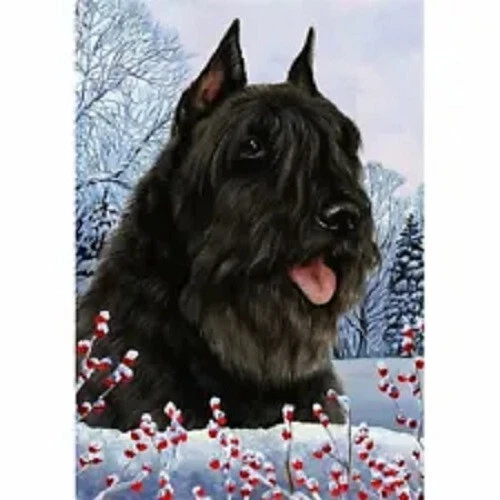 Winter  Garden Flag - Black Bouvier des Flandres 150331