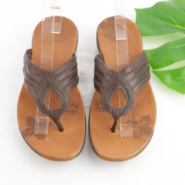Merrell Women's Lidia Sandal Size 9 Thong Slide Flip Flop Mahogany Brown Leather