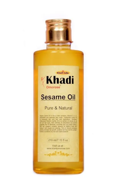 Aceite portador de sésamo Khadi Omorose (puro y prensado en frío) -210 ml
