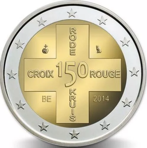 Belgica 2 Euros 2014 - Conm. 150 Años De La Cruz Roja - De Rollo S/C