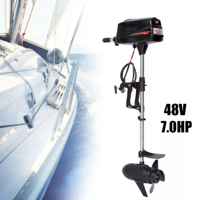 48V Electric Outboard Motor, HANGKAI Boat Engine Brushless Trolling Motor 1800W