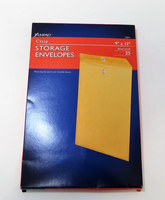 Ampad Metal Clasp 9"x12" Envelopes - Box of 25