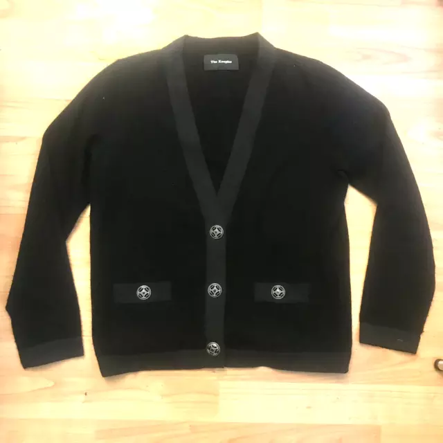 The Kooples CARDIGAN in BLACK wool / cashmere XS small (fit 8 -10)