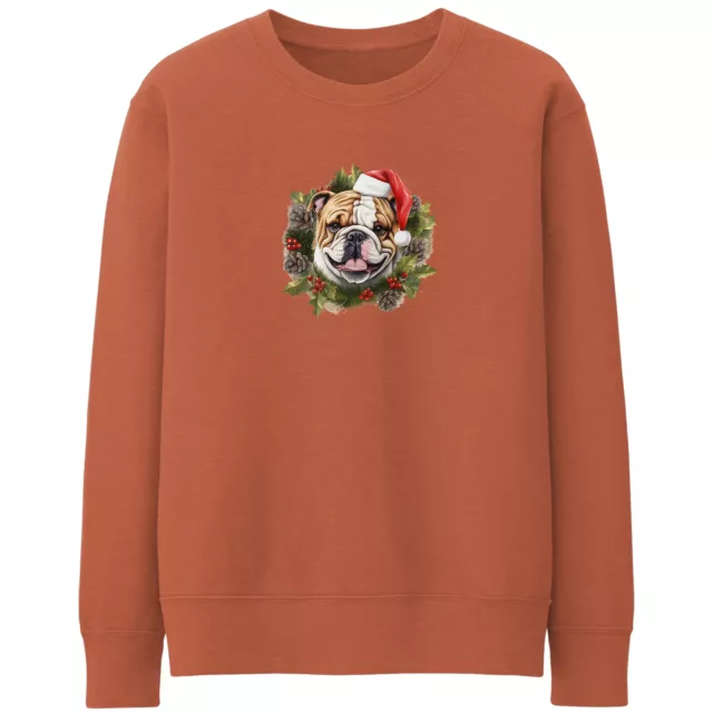 Christmas English Bulldog Wreath Womens Sweatshirt Dog Owner Her Xmas Sweater...