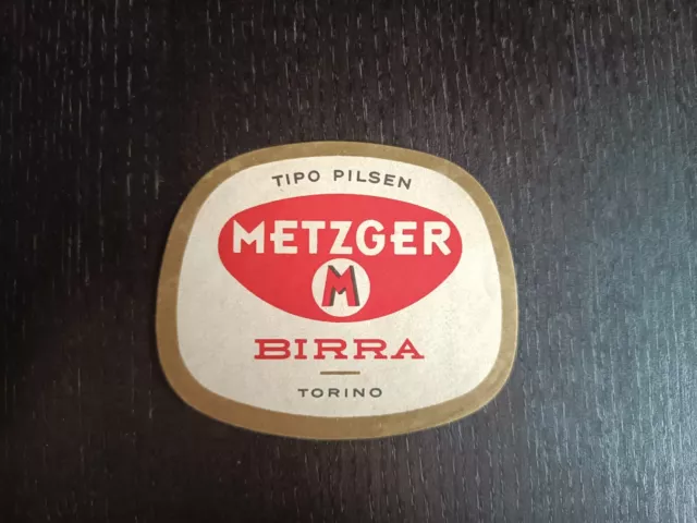 BIRRA METZGER Vecchia Etichetta Fabbrica Torino Beer Label