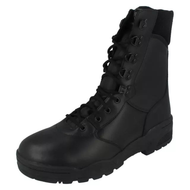 MAGNUM CEN Men's Black Leather Steel Toe Combat Boots POLICE ARMED FORCES UK 6