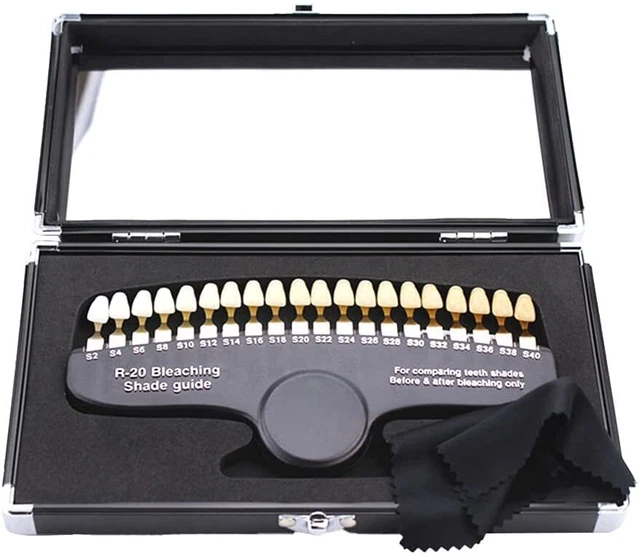 Teeth Shade Guide with Mirror Tooth Whitening Bleaching Shade Guide 20 Colors...