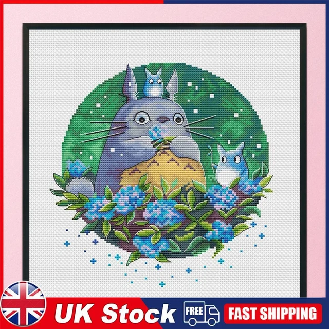 Totoro Full Cross Stitch 11CT Cotton Thread DIY Printed Embroidery Art Kits Gift