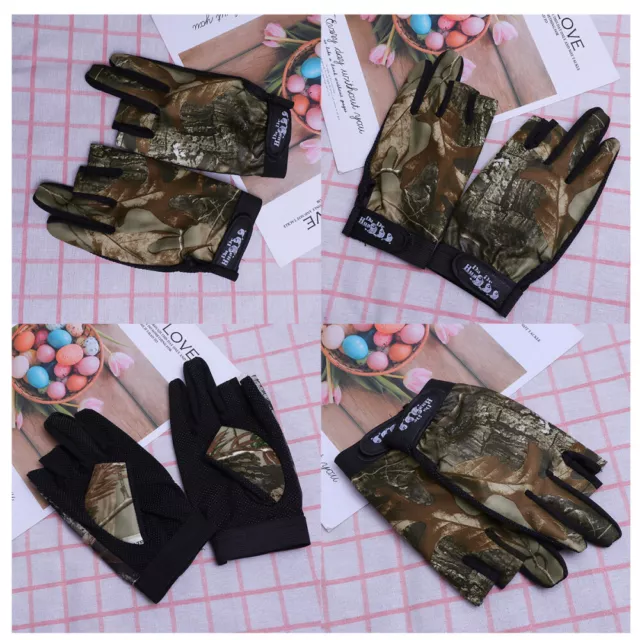 1 Pair 3 Fingers Exposed Fishing Gloves Skidproof Sun Protection Fishing Tackle