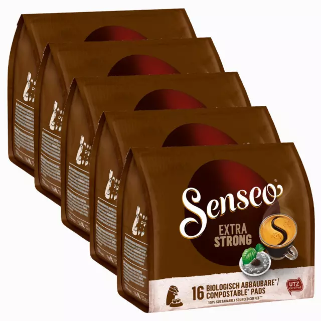 Senseo Extra Strong, New Design, Pack of 5, 5 x 16 Coffee Pods