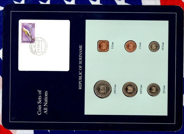 Coin Sets of All Nations Suriname UNC 1987-1989 10,25,100,250 cents 1989
