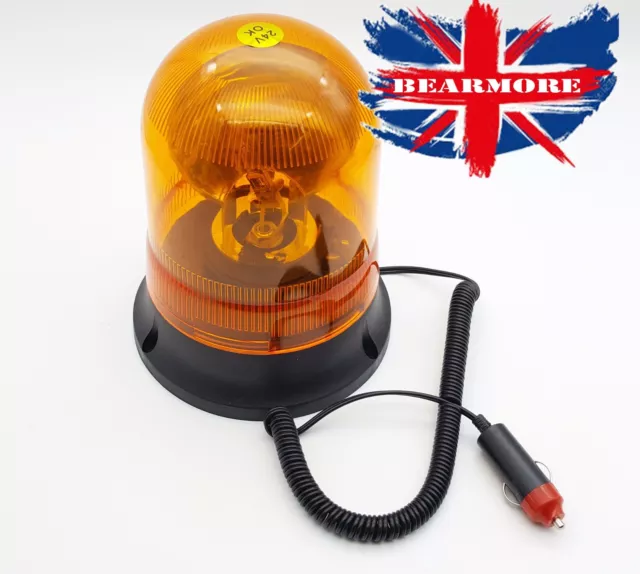 Amber Car Magnetic Base Beacon Breakdown Recovery Revolving Strobe Flash Light