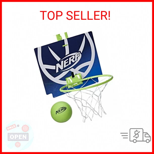 NERF Nerfoop - The Classic Mini Foam Basketball and Hoop - Hooks On Doors - Indo