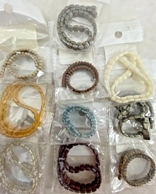 Mix Lot CZECH GLASS ~ 10 ~ Bags ~ Various Colors / Sizes ~ 2 HOLES Beads WRG6