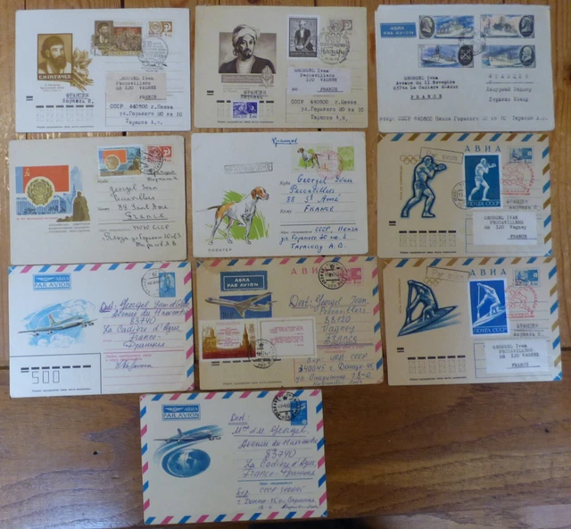 Urss - Fdc   Lot 10 Enveloppes Timbrees Obliterees Urss