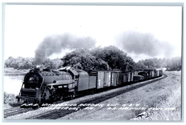 c1950's P. R. R. Railroad Locomotive Train Millersburg PA RPPC Photo Postcard