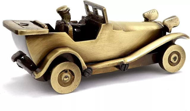 Vintage-Motorwagen-Prunkstück-Figur aus Messing ohne Dach für zu Hause,... 3