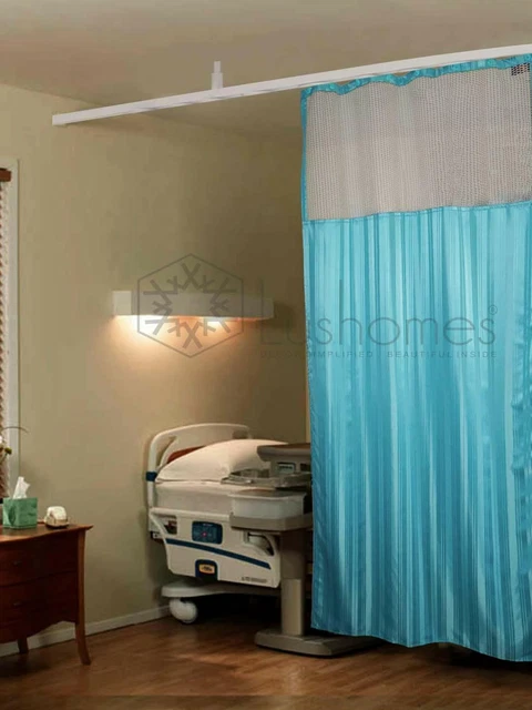 Lushomes Polyester Green Stripe Hospital Curtain Pack Of :1  HSCNPLST1003