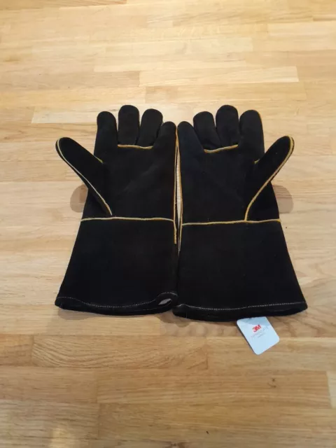 3M Welders Gauntlets Black Extreme Heat Resistant BBQ TIG MIG Welding Gloves