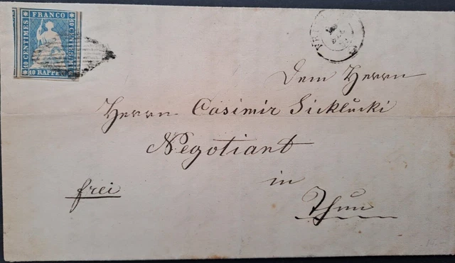 Strubelbrief Rarität 23A1 / 23Aa perfekter Brief mit Attest Marchand 2500,00+