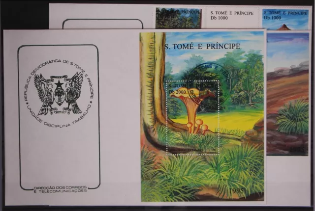Sao Tome e Principe 1626-1631, Block 342-343 gestempelt als FDC / Pilze #GC169