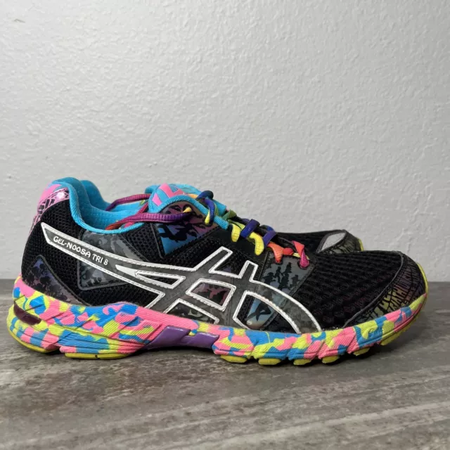 Asics Womens Gel Noosa Tri 8 T356N Black Running Shoes Sneakers Size 10