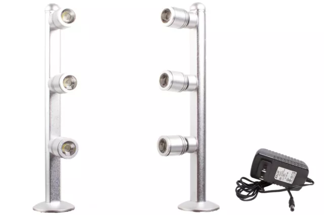 2x Retail display jewelry showcase LED Light 8" pole 6000K FY-53M UL power