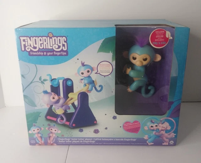 Fingerlings Teeter Totter Playset 2 Baby Monkeys Milly & Willy See Saw New
