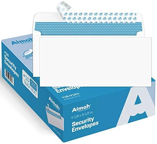 #10 Self-Seal Envelopes Windowless Design Premium Tint Pattern Ultra Strong Q...