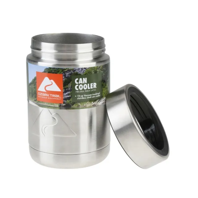 Ozark Trail 12 oz Vacuum Insulated Stainless Steel Can Cooler with Bottle Opener