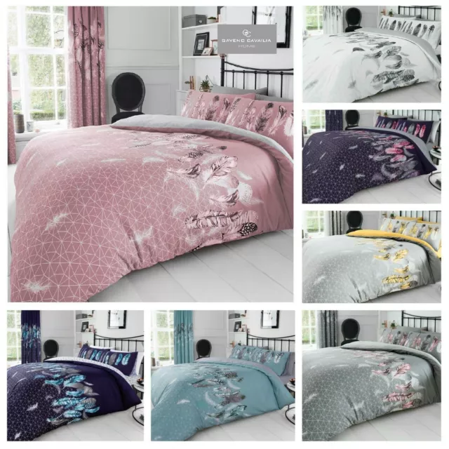 Printed  Feathers Duvet Quilt  Cover Bedding Set & Pillowcases Or Bed Sheets