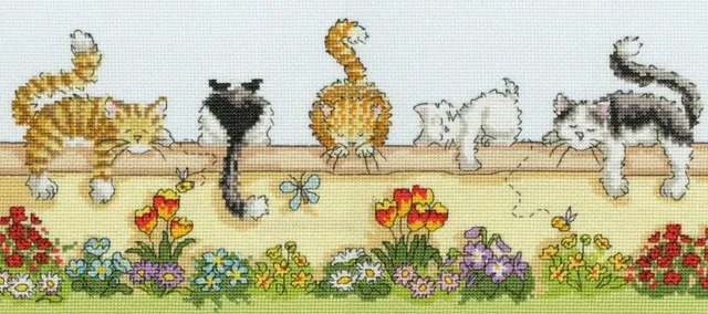 Bothy Threads ~ Counted Cross Stitch Kit ~ Lazy Cats